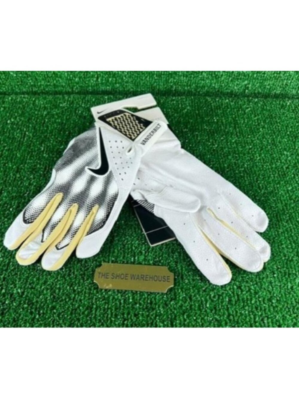 Men Nike Alpha Elite Batting Gloves Baseball White Vanderbilt FB4187-102 Size L